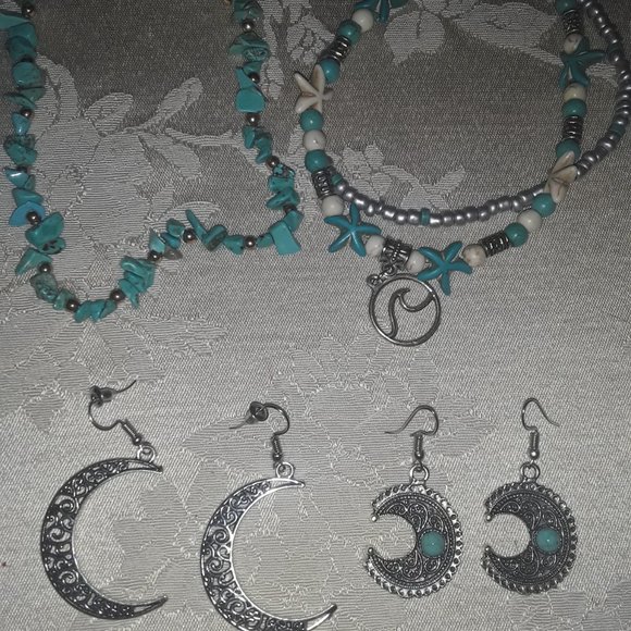 New Set of jewelry.  Necklace, bracelet,  earrings, anklet, choker - Picture 2 of 6